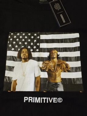 OutKast Primitive Men's Black Graphic T-Shirt - American Flag